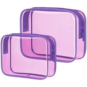 2 Pack Clear Toiletry Bags With Zipper, Water-resistant Cosmetic Bag, Clear🌼